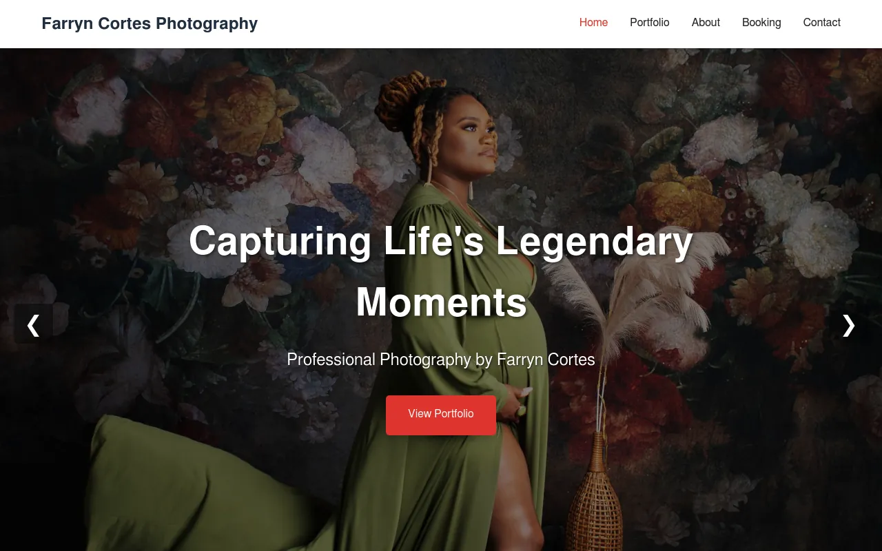 Farryn Cortes Photography website