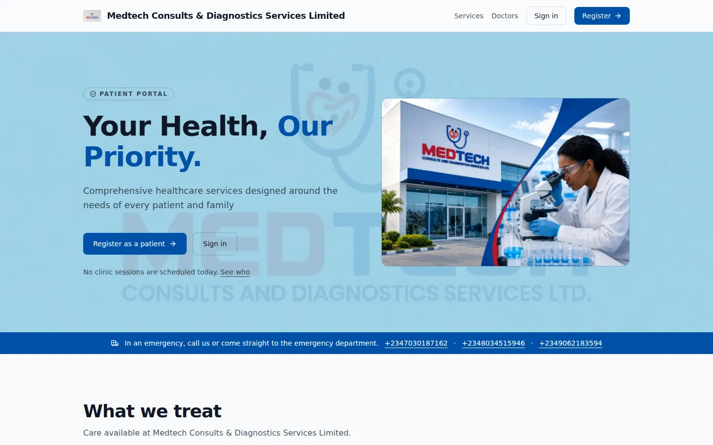 Medtech Consults & Diagnostics website